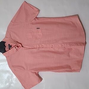 Eddie Bauer Men's Salmon Classic Fit Short Sleeve Button Up Shirt‎ - Size Large
